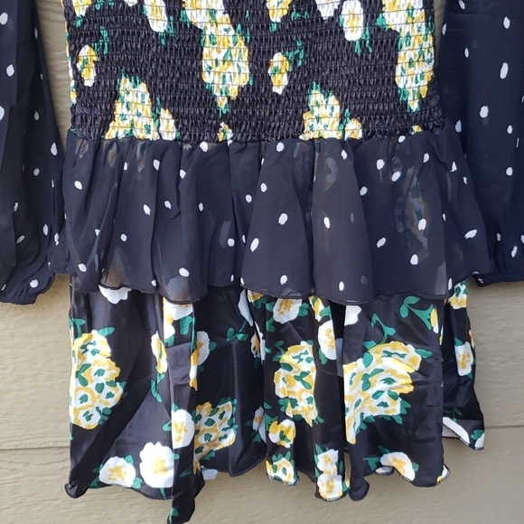 Foxiedox Anemone Smocked Mixed Print Mini Dress - Picture 8 of 15